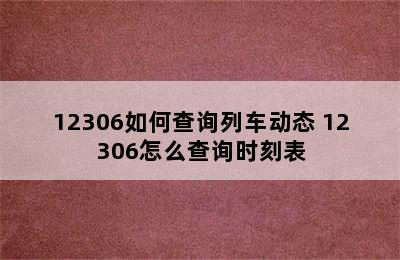 12306如何查询列车动态 12306怎么查询时刻表